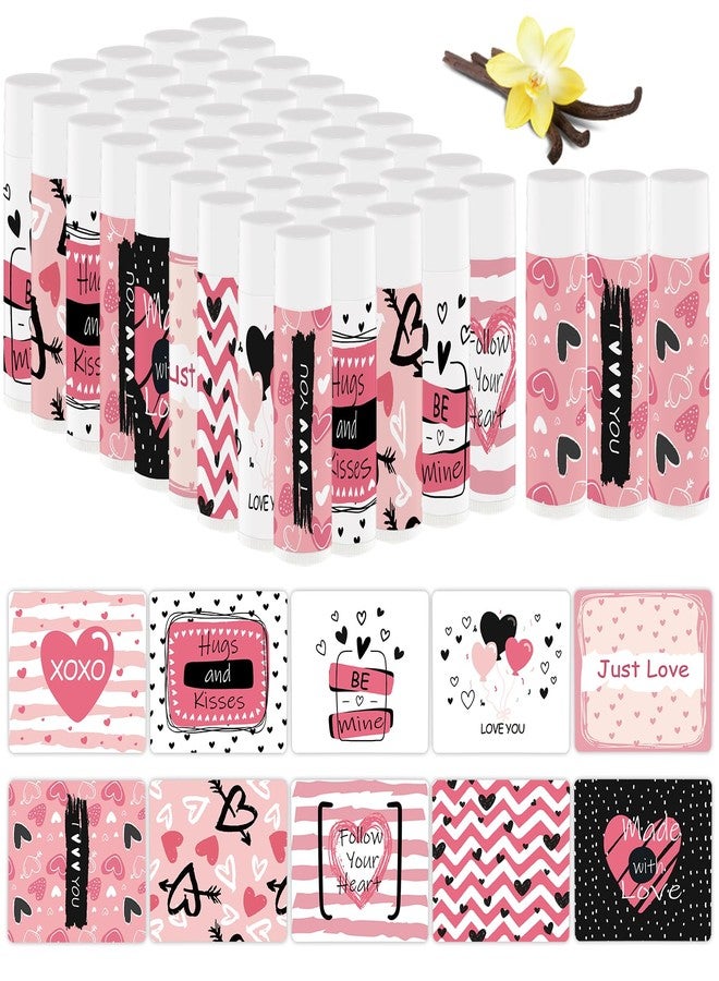 Nlicrst 50 Pcs Valentine's Galentine's Day Gifts Lip Balms Bulk for Women Valentines day Lip Care Moisturizing Gift Favors Stuffers Birthday Party Supplies Decorations (pink heart) - Image 1